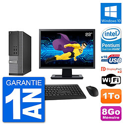 PC Dell 7020 SFF Ecran 22" Intel G3220 RAM 8Go Disque Dur 1To Windows 10 Wifi - Occasion