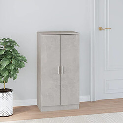 vidaXL Armoire à chaussures Gris béton 55x35x108 cm Bois d'ingénierie