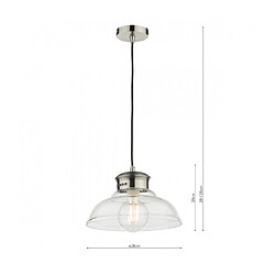 Luminaire Center Suspension Siren 1 ampoule Verre,chrome antique pas cher