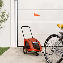 vidaXL Remorque de vélo pour animaux de compagnie orange et gris