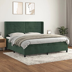 Maison Chic Lit Adulte - Lit simple Lit à sommier tapissier et matelas moelleux - Meuble de Chambre - Vert foncé 200x200cm Velours -MN58545