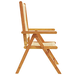 Acheter vidaXL Chaises inclinables de jardin lot de 4 beige bois massif acacia