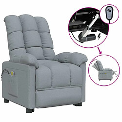 Maison Chic Fauteuil électrique de massage,Fauteuil luxe de relaxation Gris clair Tissu -MN32506