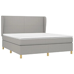 Avis Maison Chic Lit Adulte - Lit simple Lit à sommier tapissier avec matelas moelleux - Meuble de Chambre - Gris clair 160x200cm Tissu -MN57015