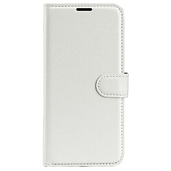 Etui en PU texture litchi, fermoir magnétique avec support, blanc pour votre Oppo Find X5 Pro