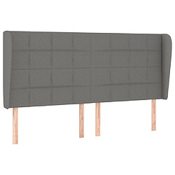 Maison Chic Tête de lit scandinave avec oreilles,meuble de chambre Gris foncé 163x23x118/128 cm Tissu -MN73263