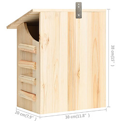 vidaXL Maison pou chauve-souris Bois de sapin massif 30x20x38 cm pas cher