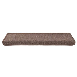 Avis vidaXL Tapis d'escalier 15 pcs 65x21x4 cm Marron