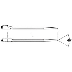 Beta Tools Barre de levier 963 avec bouts pointus et plats courbés