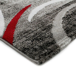 Thedecofactory METRO - Tapis vintage encadre rouge et gris 160x230