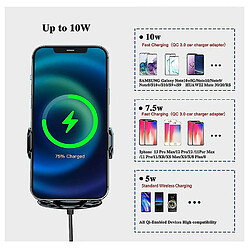 Avis Chrono Support de chargeur de voiture sans fil à serrage automatique -10W Qi Support de téléphone de voiture à charge rapide Support de téléphone de voiture compatible avec iPhone12/12 pro max/Samsung S20/note 20 tous les téléphones de 4,7 à 6,7 pouces (noir)