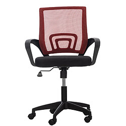 Decoshop26 Chaise de bureau sur roulettes avec accoudoirs hauteur réglable en microfibre rouge 10_0002361