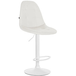 Decoshop26 Tabouret de bar x1 avec repose-pieds hauteur réglable pivotant assise en PVC blanc cadre métallique blanc 10_0004835