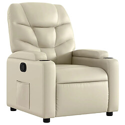 vidaXL Fauteuil inclinable Crème Similicuir