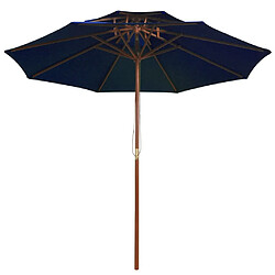 Maison Chic Parasol Jardin | Parasol double avec mat en bois Bleu 270 cm - GKD41263