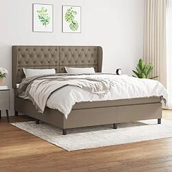 vidaXL Sommier à lattes de lit avec matelas Taupe 160x200 cm Tissu