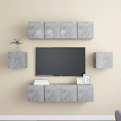 vidaXL Ensemble de meubles TV 6 pcs Gris béton Bois d'ingénierie