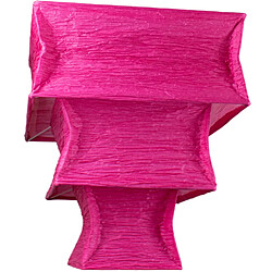 Corep Suspension carree tissu crepon rose fushia luminaire plafond zen