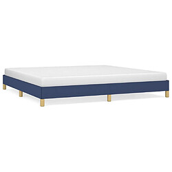 vidaXL Cadre de lit sans matelas bleu 200x200 cm tissu