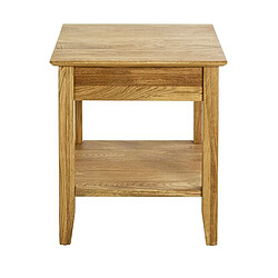 Pegane Table d'appoint, table de salon en bois coloris chêne -longueur 45 x profondeur 45 x hauteur 52 cm