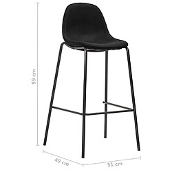 vidaXL Chaises de bar lot de 2 noir tissu pas cher