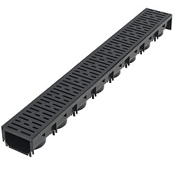 Helloshop26 Lot de trois caniveaux de drainage plastique 3 m noir 02_0003068