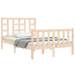 Acheter Maison Chic Cadre/structure de lit avec tête de lit pour adulte - Lit Moderne Chambre 120x200 cm bois massif -MN73139