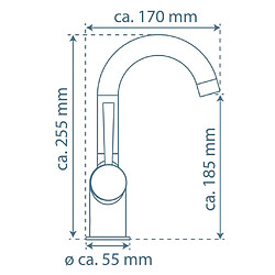 SCHÜTTE Mitigeur de lavabo CORNWALL avec poignée latérale noir mat pas cher