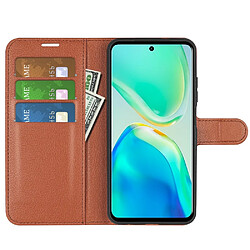 Etui en PU texture litchi, fermoir magnétique avec support pour votre Vivo S15 Pro 5G/V25 Pro 5G - marron