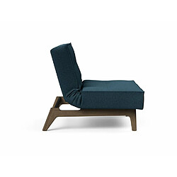 Inside 75 INNOVATION LIVING Fauteuil SPLITBACK EIK convertible lit 90*115 cm pieds chêne naturel tissu Argus Navy Blue pas cher