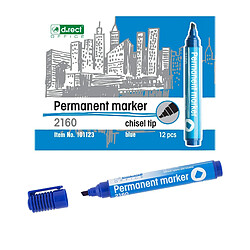 D.RECT 2160 CT Lot de 12 marqueurs permanents Bleu Largeur de trait : 1-5 mm