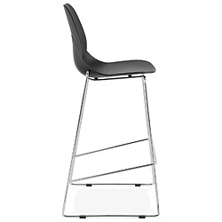 Avis Alterego Tabouret de bar design empilable 'BERLIN' noir avec pied en métal chromé