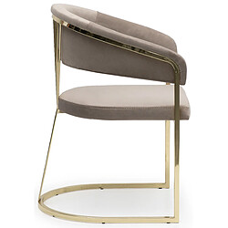 Avis Vivenla Chaise design en acier chromé doré et revêtement en velours beige collection ALARA L. 55 x P. 55 x H. 85 cm