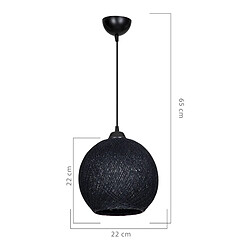 Helloshop26 Lustre lampe lumière suspendu suspension lisburn corde de jute hauteur 65 cm E27 noir 03_0007534