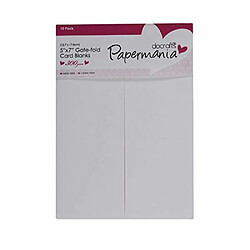 Papermania Lot de 10 cartes vierges se dépliant sur l'avant et enveloppes Blanc 12,7x17,8cm 300g/m