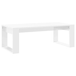 Maison Chic Table basse,Table Console Table d'appoint, Table pour salon blanc brillant 102x50x35 cm bois d'ingénierie -MN97335