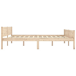 Avis Maison Chic Lit adulte - Lit simple Cadre de lit,Structure du lit Contemporain Bois de pin massif 180x200 cm -MN51263