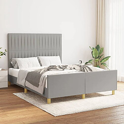 Maison Chic Lit adulte - Cadre Structure de lit avec tête de lit Contemporain Gris clair 140x200 cm -MN45315