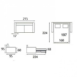 Acheter Inside 75 Canapé lit 3-4 places MASTER convertible EXPRESS 160 cm microfibre taupe, MATELAS 18 CM INCLUS.