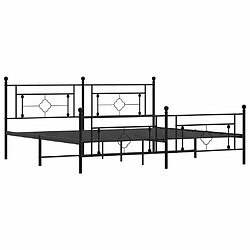 Acheter Maison Chic Cadre/structure de lit métal et tête de lit + pied de lit pour adulte - Lit Moderne Chambre noir 193x203 cm -MN71045