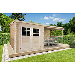 Solid Abri jardin bois -12.25 m² - 5.15 x 2.38 x 2.06 m - 28mm