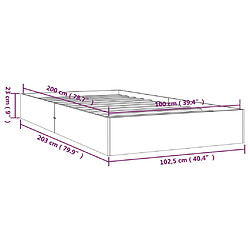 vidaXL Cadre de lit sans matelas bois massif 100x200 cm pas cher