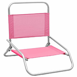 Maison Chic Lot de 2 Chaises de plage pliables | Chaises Relax d'extérieur Rose Tissu -GKD73814