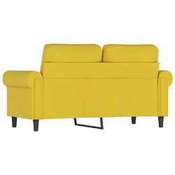 Maison Chic Canapé à 2 places,Sofa de Salon,Canapé droit Jaune 120 cm Velours -GKD616408 pas cher