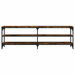 Maison Chic Meuble TV scandinave - Banc TV pour salon chêne fumé 160x30x50 cm bois d'ingénierie -MN55208 pas cher