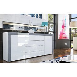 Mpc Buffet design laqué blanc /blanc/ gris