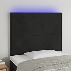 Maison Chic Tête de lit scandinave à LED,meuble de chambre Noir 80x5x118/128 cm Velours -MN57753