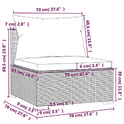 vidaXL Salon de jardin 4 pcs avec coussins Gris Résine tressée pas cher