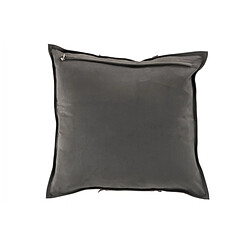 Dansmamaison Coussin Bord Carre Cuir Gris