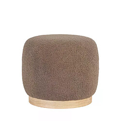 Mes Tabouret rond 44,5x44,5x40 cm en tissu bouclette marron